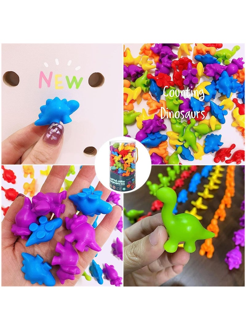 Counting Matching Game, Sorting Toys with Sorting Cups, Color Classification and Sensory Training Preschool Educational Learning Toys Set Gift for Toddlers Kids Boys Girls Ages 3+ (Dinosaur) - Image 2