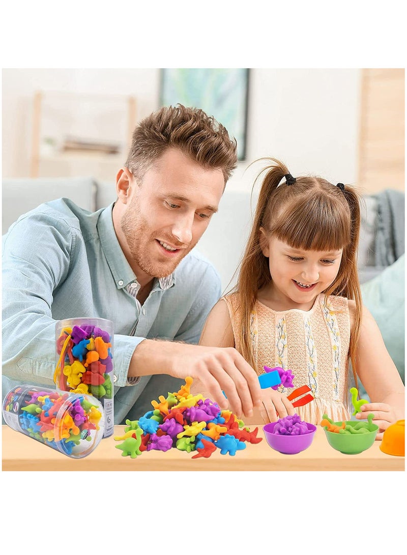Counting Matching Game, Sorting Toys with Sorting Cups, Color Classification and Sensory Training Preschool Educational Learning Toys Set Gift for Toddlers Kids Boys Girls Ages 3+ (Dinosaur) - Image 4