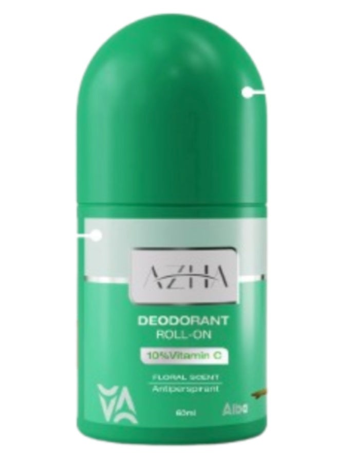 AZHA Whitening Roll-On Floral Scent (60ml) - Underarm Brightening & Freshness