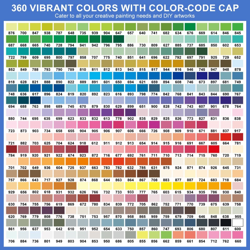 Amamao 360 Colors Acrylic Paint Markers, Soft Brush Tip Pens and Markers, Acrylic Paint Pens for Wood, Stone, Canvas, Glass, Fabric, Egg, Rock Painting and DIY Crafts Art Supplies (360 BOX) - Image 4