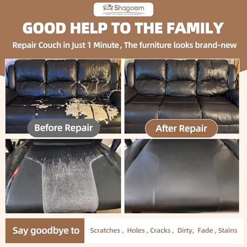 Shagoom Leather Repair Patch, 17X79 Inch Repair Patch Self Adhesive Waterproof, DIY Large Vinyl Patches for Couches, Furniture, Kitchen Cabinets, Wall （Black, 17X79 Inch） - Image 4