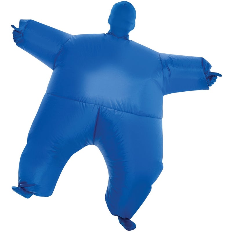 Morphsuits Morph Blue Fat Blow Up Costume for Kids Megamorph Inflatable Fat Suit Fun Blue Blow Up Outfit for Parties One Size