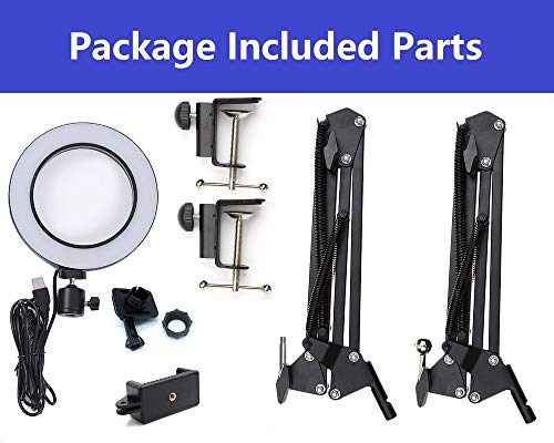AceTaken Phone Ring Light, 8'' Ring Light with 2 Suspension Arm Stand Compatible with iPhone 15 14 13 12 11 XR X XS Cell Phone for Baking,Craft,Calligraphy,Drawing,Online Lesson,Video Recording - Image 3