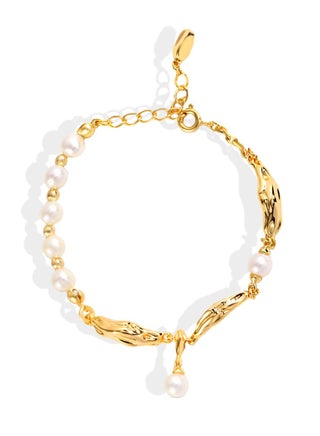 French Silk Scarf Pearl Bracelet, 18K Gold Plated Pure Silver Scarf Bracelet for Women Girls, Vintage Flower Bracelet - pzsku/Z95C7C66D101D87F93177Z/45/_/1725344116/e2b0311b-1bf4-4294-affd-24957089dc2f