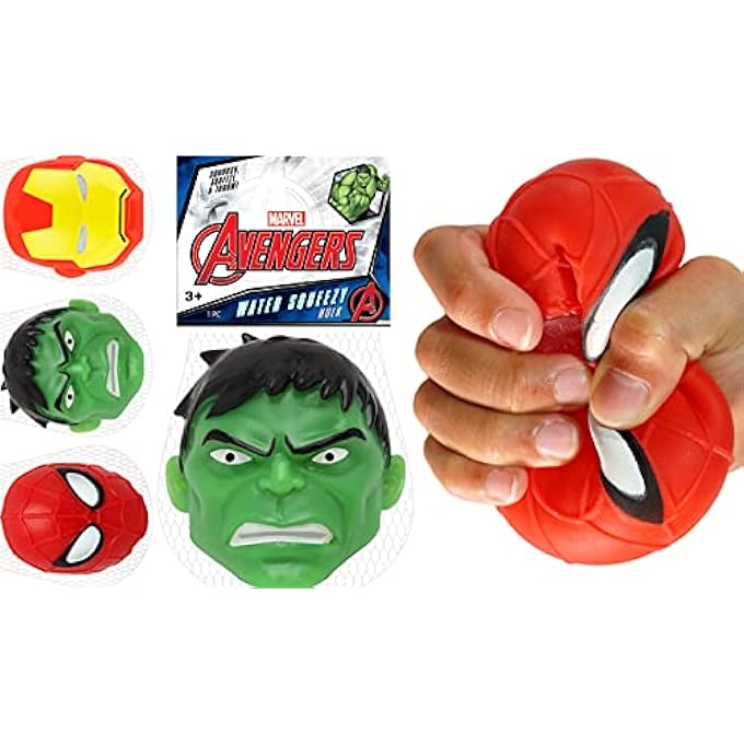 Ja-Ru Marvel Avengers Stretchy Squishy Stress Ball (1 Ball Assorted) Superheroes Hulk Spiderman & Iron Man Stretchy Fidget Toy Hand Therapy Birthday Toy Supplies for Kids. Stocking Stuffers ABC-6808-1 - Image 1