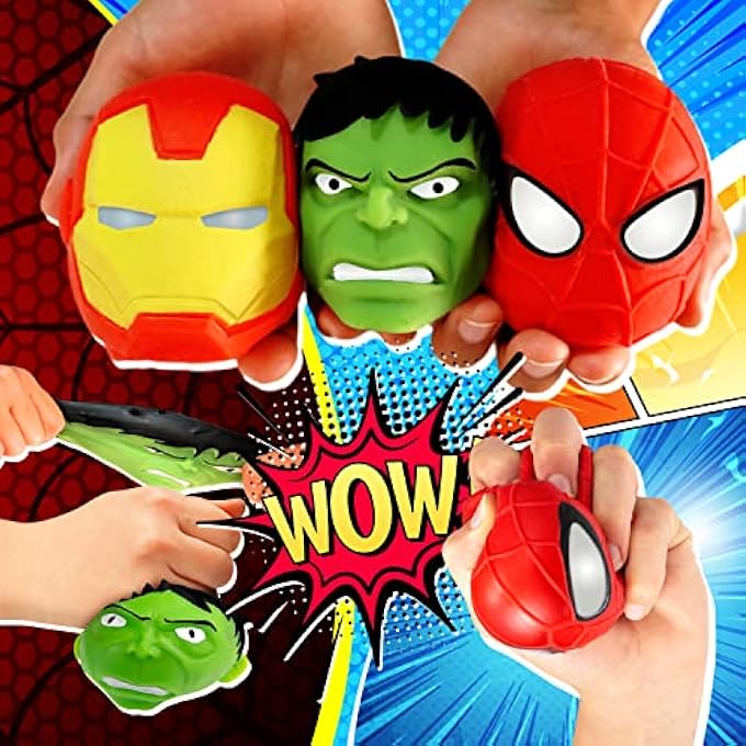 Ja-Ru Marvel Avengers Stretchy Squishy Stress Ball (1 Ball Assorted) Superheroes Hulk Spiderman & Iron Man Stretchy Fidget Toy Hand Therapy Birthday Toy Supplies for Kids. Stocking Stuffers ABC-6808-1 - Image 5