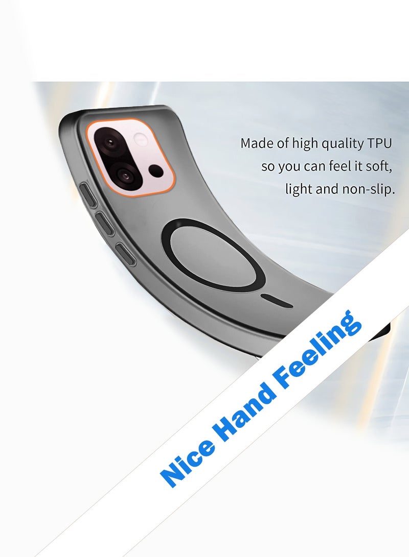 Wtech OnePlus 13T 5G 2025 Hybrid Translucent Magsafe with Magnetic Charging Raised Camera Lips Elegant Look Case Cover (MCMPMN) - Black - Image 3