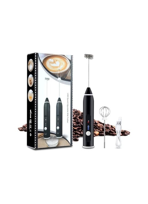 Milk frother rechargeable handheld 3-speed adjustable for latte coffee cappuccino with extra egg mixer