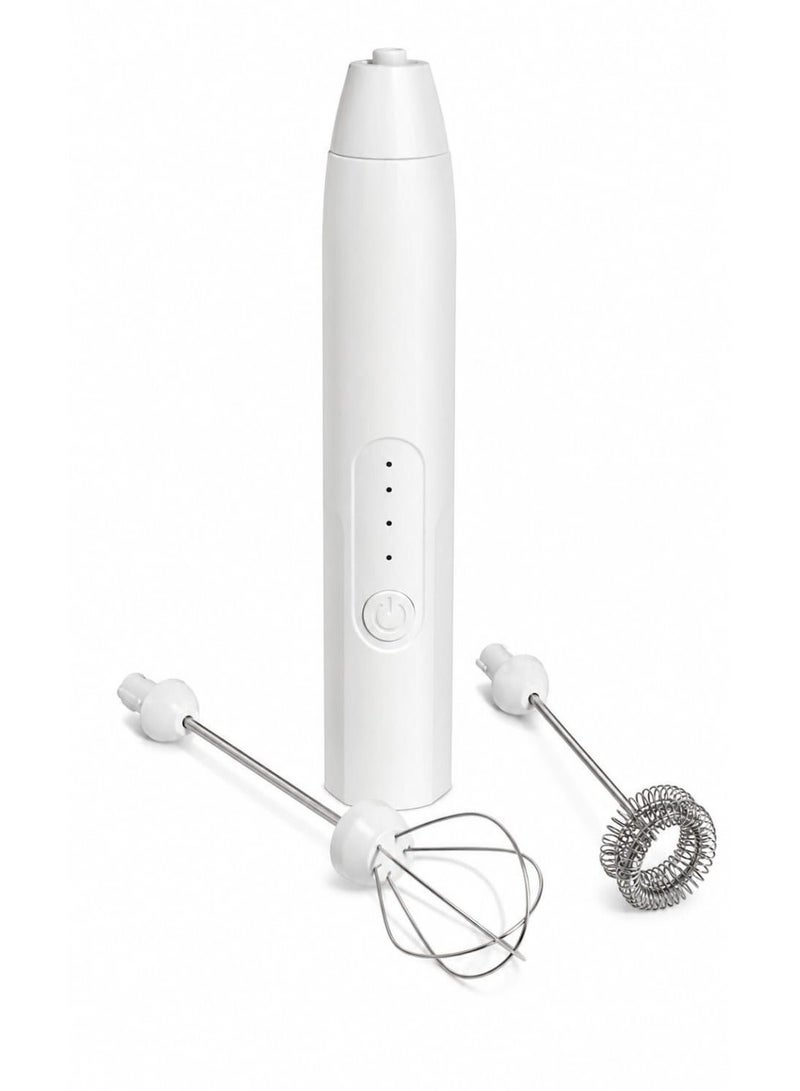 Milk frother rechargeable handheld 3-speed adjustable for latte coffee cappuccino with extra egg mixer - Image 1