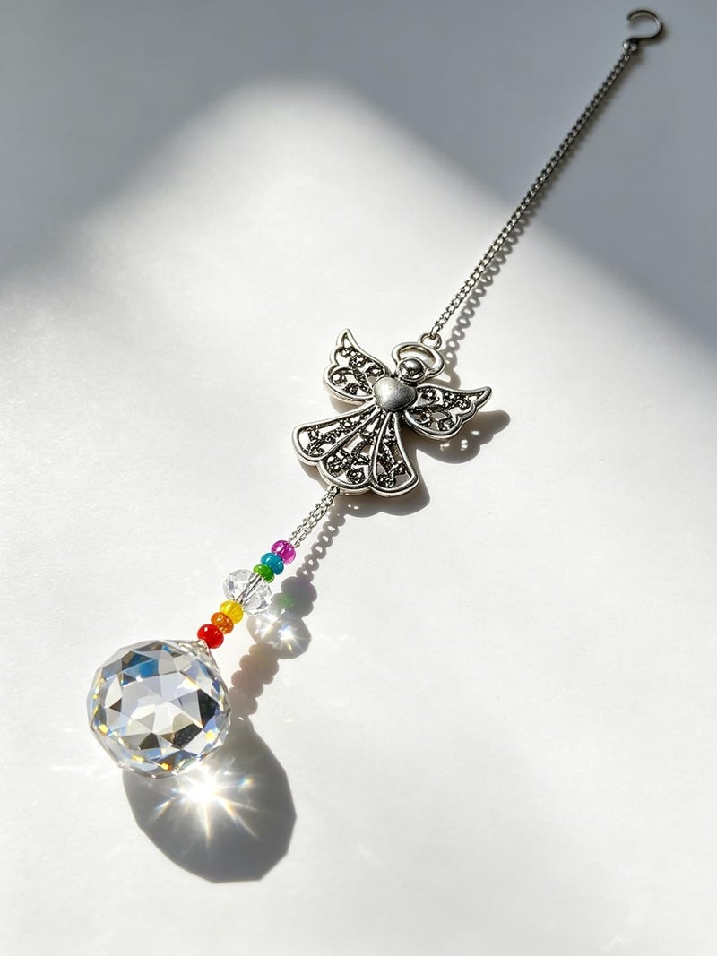 Persofine Memorial Gifts Crystal Suncatcher,Unique Sympathy Gifts for Loss of Loved One,Rainbow Maker Bereavement Gifts Box for Loss of Father Mom Son Daughter Husband Grandmother Dog (Angel) - Image 2