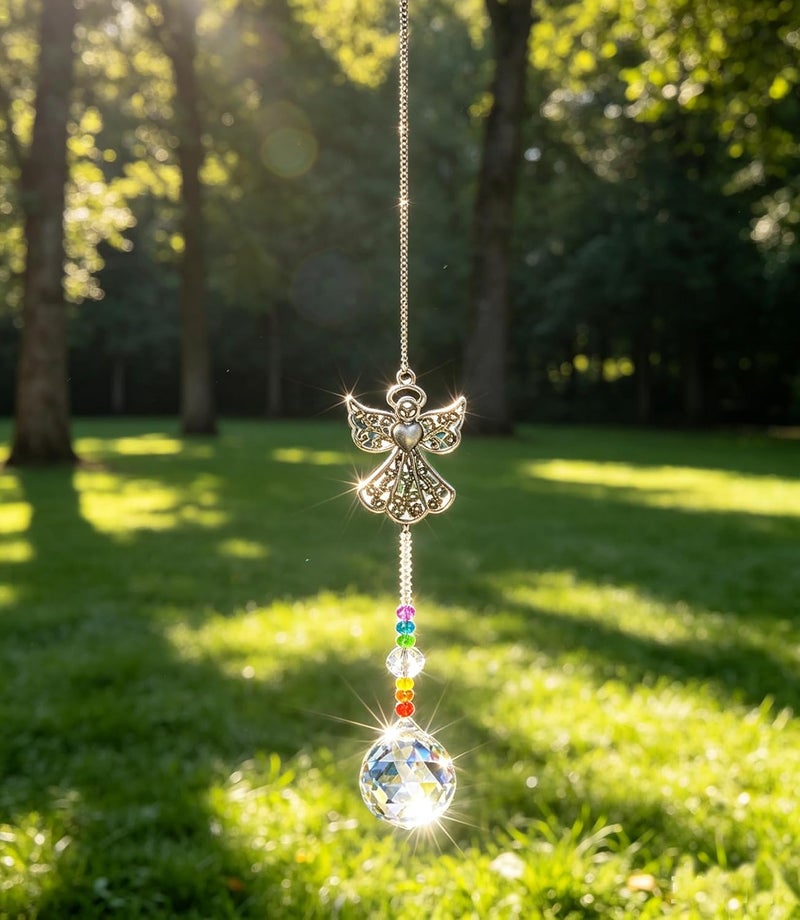 Persofine Memorial Gifts Crystal Suncatcher,Unique Sympathy Gifts for Loss of Loved One,Rainbow Maker Bereavement Gifts Box for Loss of Father Mom Son Daughter Husband Grandmother Dog (Angel) - Image 3