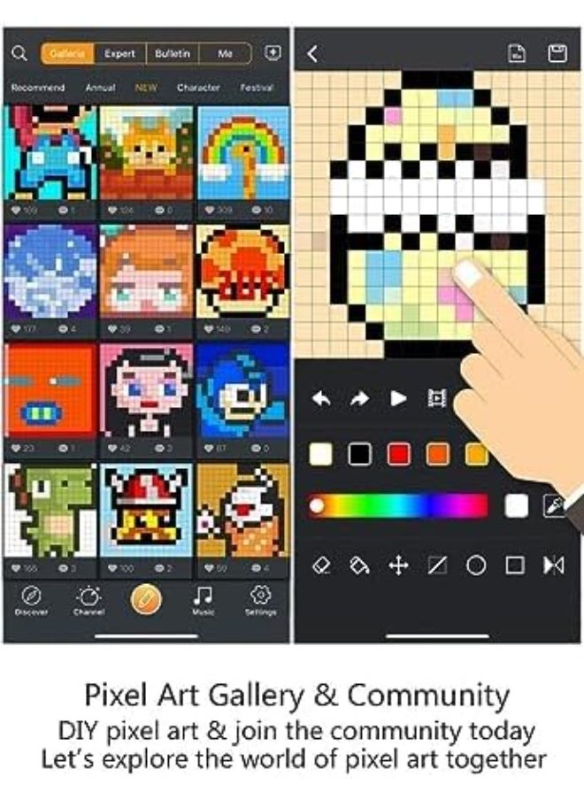 Divoom - Divoom Ditoo – Retro Pixel Art Bluetooth Speaker with 16x16 LED Screen and App Control - Pink - Image 1