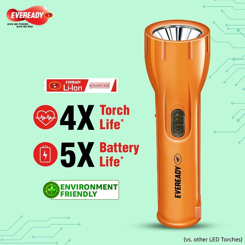 Eveready Eveready Streak DL22 Digi LED Torch Super Bright 1W LED 3X Battery Life 4X Torch Life Heavy Duty Rechargeable Flashlight Overcharge Protection Durable ABS Body  - Image 3