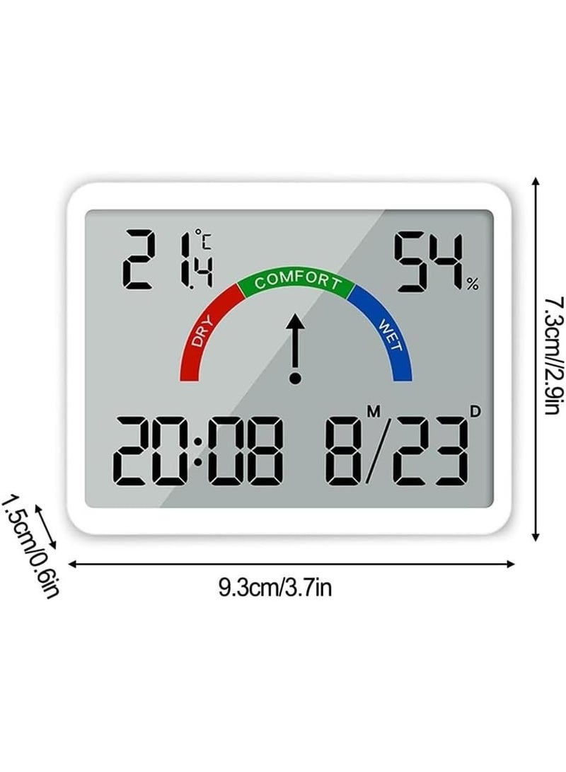 Rubik Digital Alarm Clock with Temperature and Humidity Large Display Magnetic & Wall Mountable, Table Standing for Home and Office (White 9905)  - Image 3