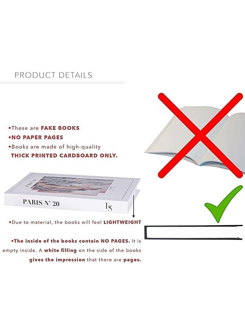 TRASSLE Fashion Decorative Books for Home Decor,12pcs Decoration Modern Table Books,Fake Book For show in Office & Rustic Home Decor, Bookshelf, Living Room - Image 2