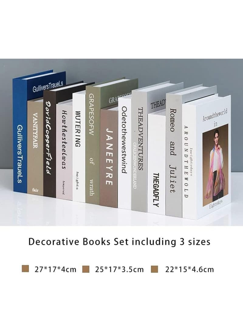TRASSLE Fashion Decorative Books for Home Decor,12pcs Decoration Modern Table Books,Fake Book For show in Office & Rustic Home Decor, Bookshelf, Living Room - Image 4