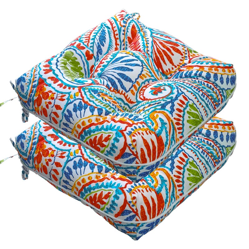 JMGBird Outdoor Chair Cushion Set of 2 Patio Cushions 19x19 with Ties Outdoor Cushions for Patio Furniture - Image 1