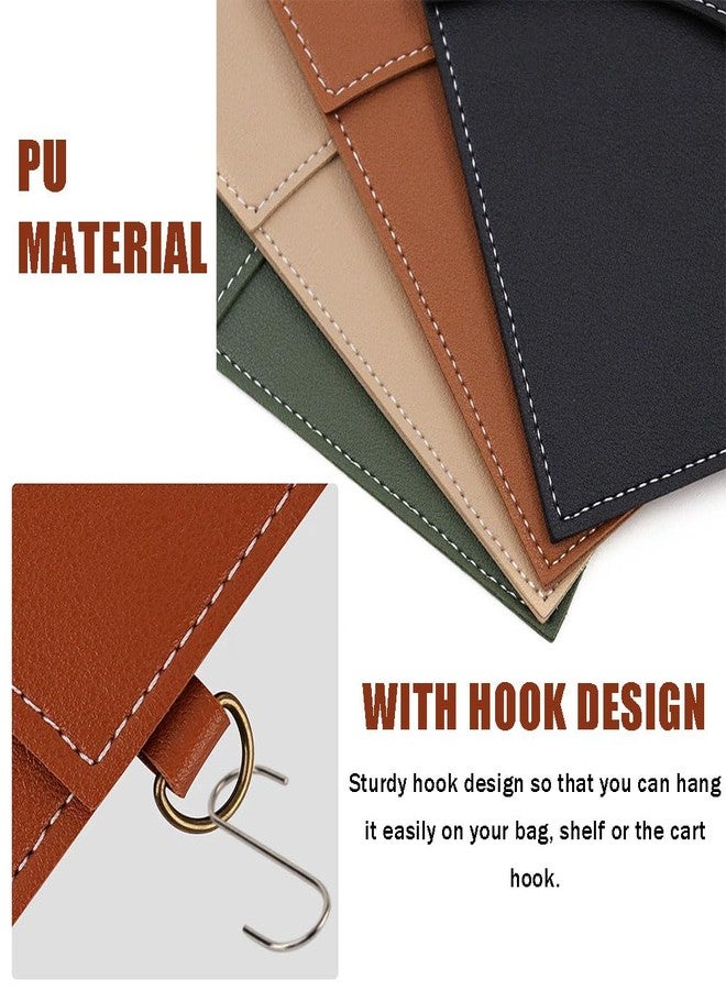 Ouliget Coffee Filter Holder, Reusable Hang Coffee Paper Filters Storage Bag for Cone shaped Filter Papers,Waterproof Leather Suitable for Outdoor Camping Traveling with Hook,Brown - Image 2