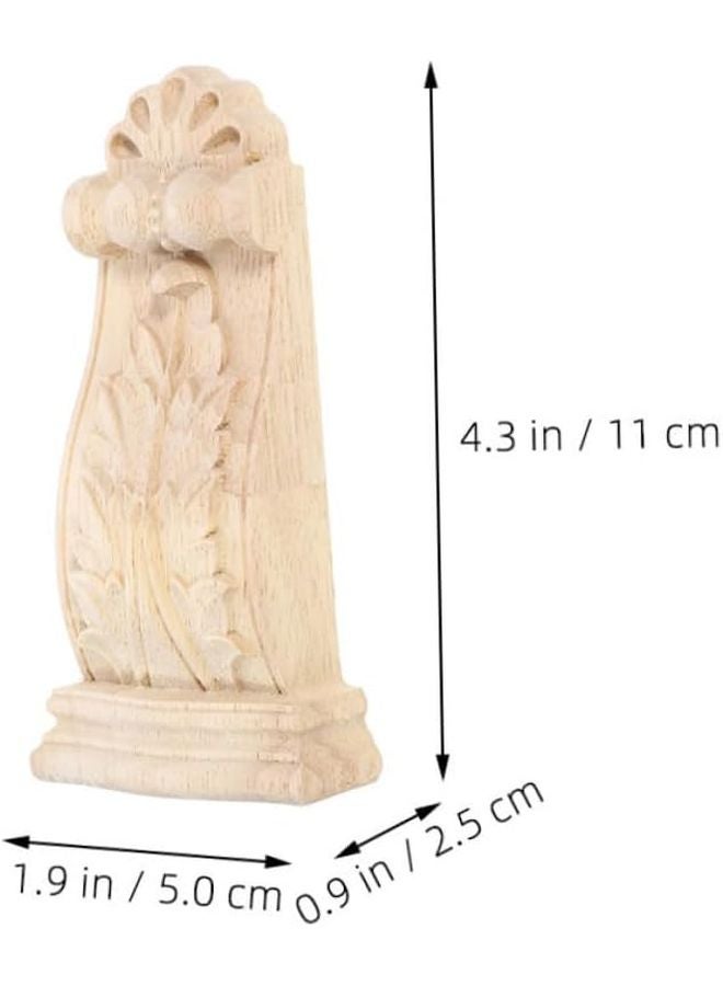 مجموعة من 2 من الحوامل الجدارية الخشبية المنحوتة العتيقة لزوايا السقف لتزيين المنزل - Image 3