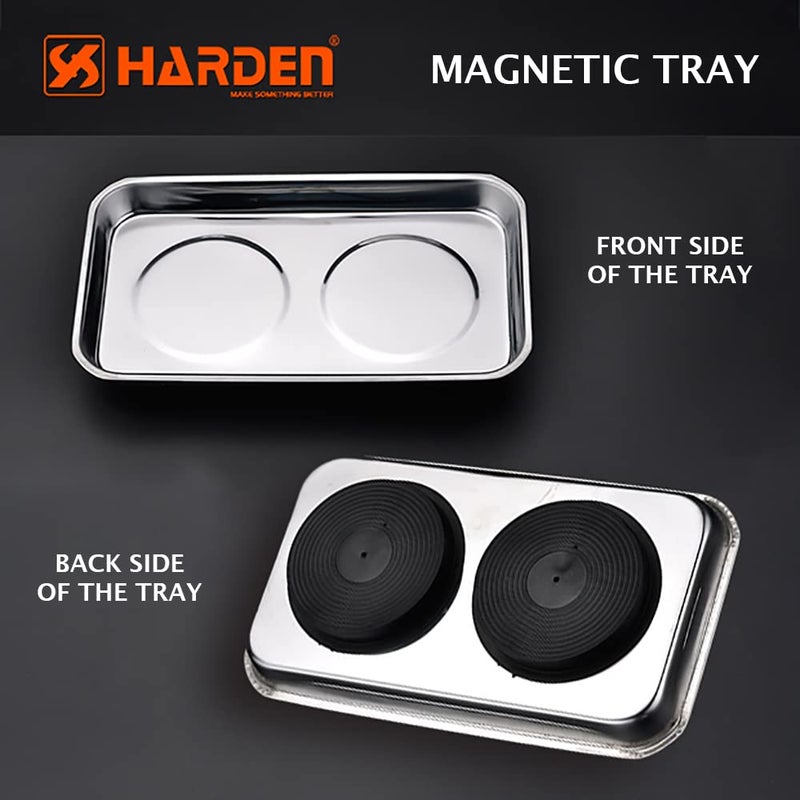 Harden 5.5" X 9.5" Professional Rectangle Stainless Steel Magnetic Tray for Socket Screw Nuts, Bolts Metal Parts, Srong Magnet - 670602 - Image 3