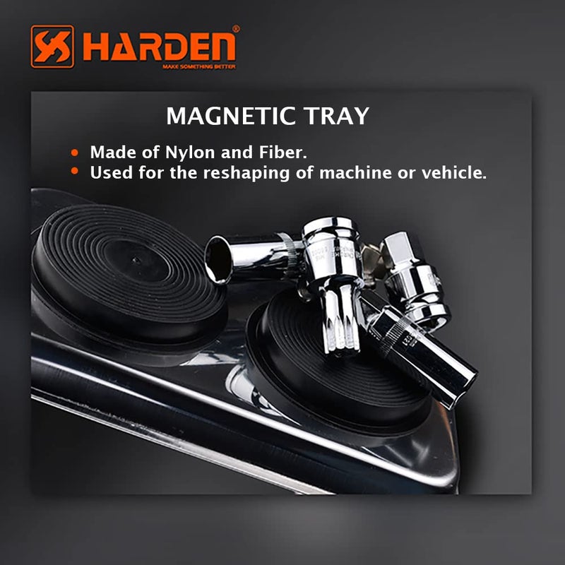 Harden 5.5" X 9.5" Professional Rectangle Stainless Steel Magnetic Tray for Socket Screw Nuts, Bolts Metal Parts, Srong Magnet - 670602 - Image 2