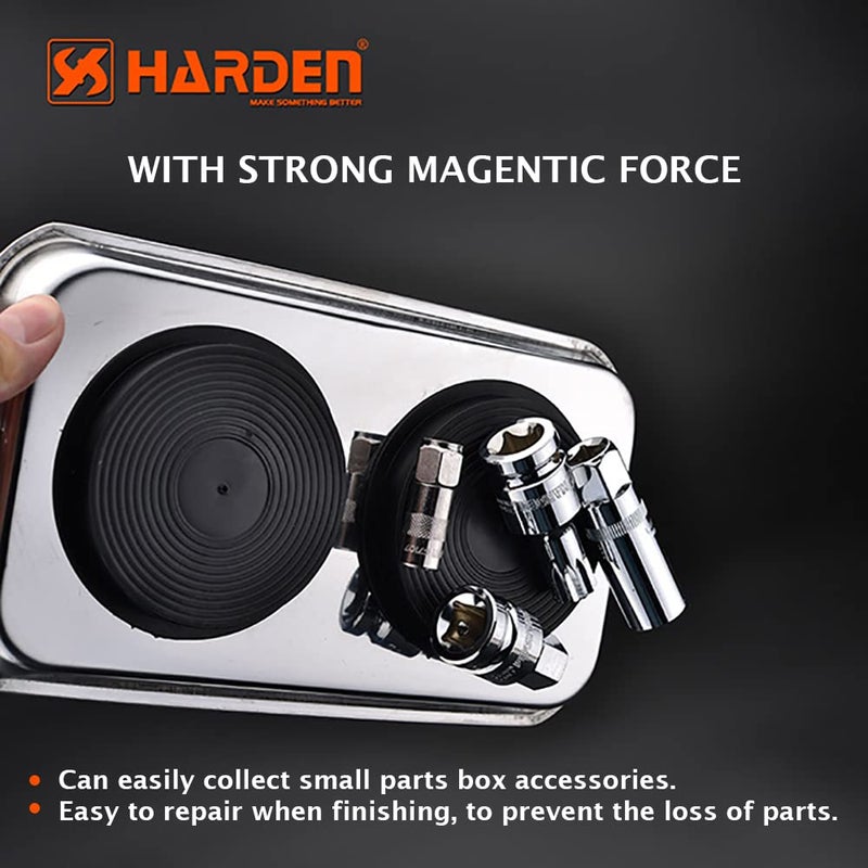 Harden 5.5" X 9.5" Professional Rectangle Stainless Steel Magnetic Tray for Socket Screw Nuts, Bolts Metal Parts, Srong Magnet - 670602 - Image 4