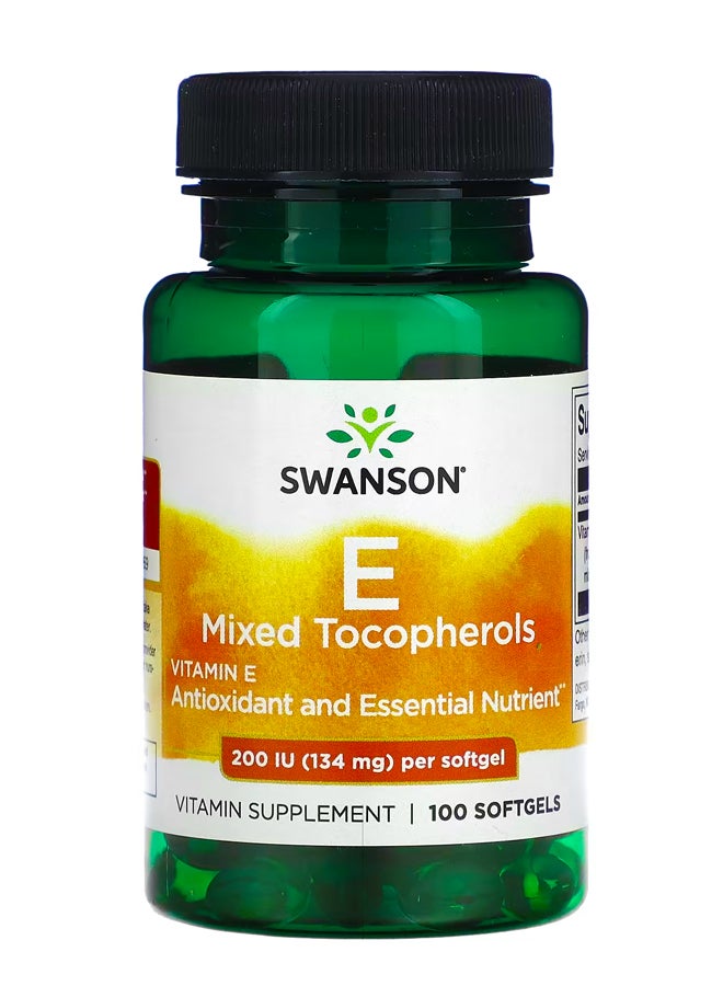 سوانسون توكوفيرولات مختلطة من فيتامين هـ ، 200 وحدة دولية (134 ملجم) ، 100 كبسولة هلامية