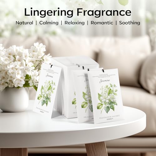 MYARO 12 Packs Jasmine Scented Sachets for Drawer and Closet, Long-Lasting Air Freshener Sachets Bags Drawer deodorizers Fresh Scents, Home Fragrance for Lover - Image 5