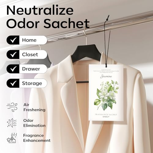 MYARO 12 Packs Jasmine Scented Sachets for Drawer and Closet, Long-Lasting Air Freshener Sachets Bags Drawer deodorizers Fresh Scents, Home Fragrance for Lover - Image 2