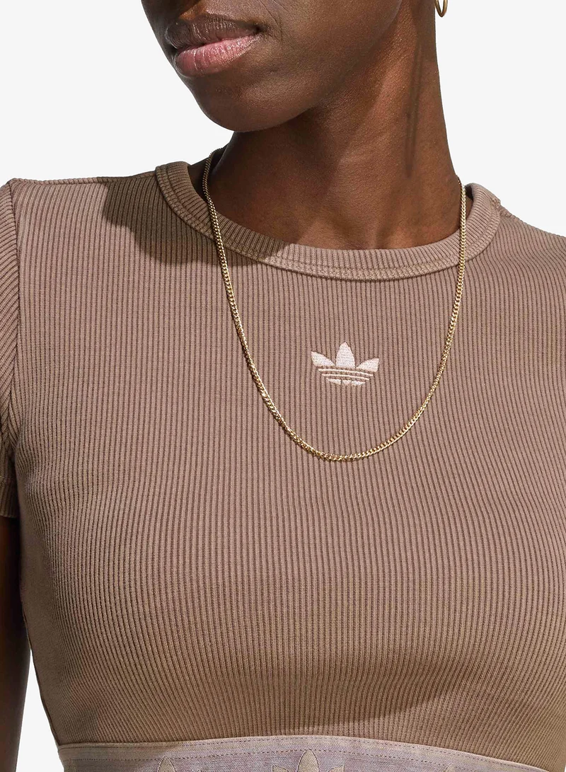 Adidas Originals EARSTR Essentials Ribbed Washed T-Shirt for Women | Best Price UAE