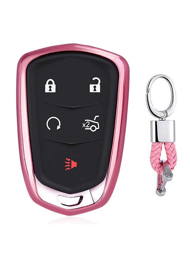 NIBEMINENT Electroplating Single-shell Car Key Case With Ring - Image 1