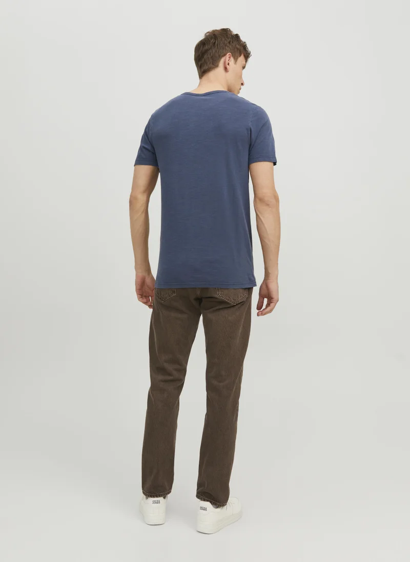 جاك اند جونز JJESPLIT NECK TEE SS NOOS