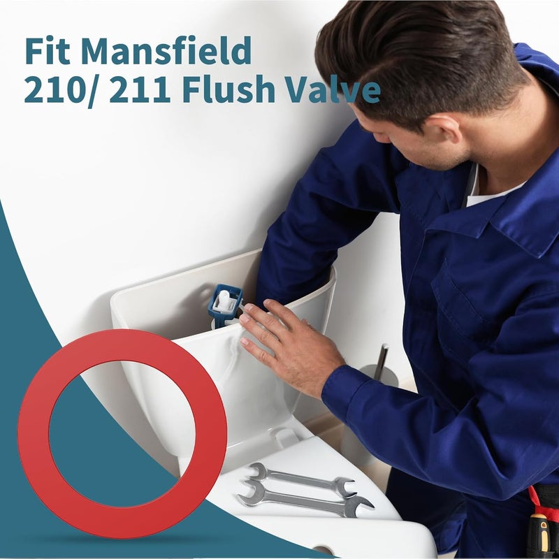 Ullnosoo Flush Valve Seal for Mansfield, 2 Pack Upgraded Silicone Material Toilet Replacement Parts, Tank Gasket for 210 and 211, Equivalent to 630-0030 - Image 5