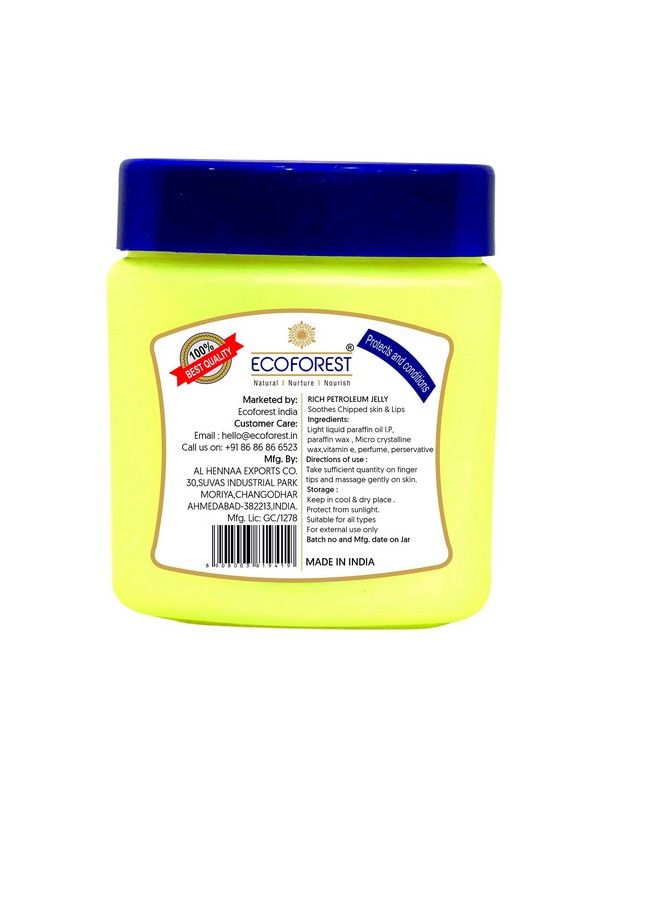 ECOFOREST 100% Petroleum Jelly Orginal Pure Skin Jelly Enriched With Vitamin E 100 G/125 Ml - Image 3