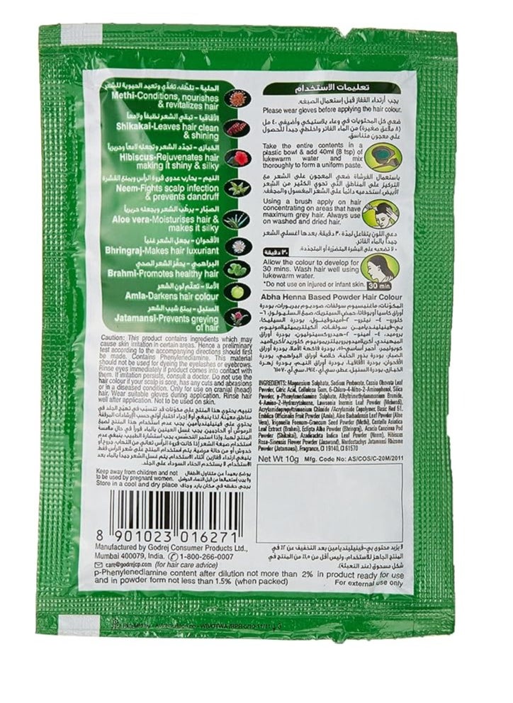 Godrej Godrej Abha Henna Colour (Natural Brown) Pack of 6 Sachet 10gm  - Image 4