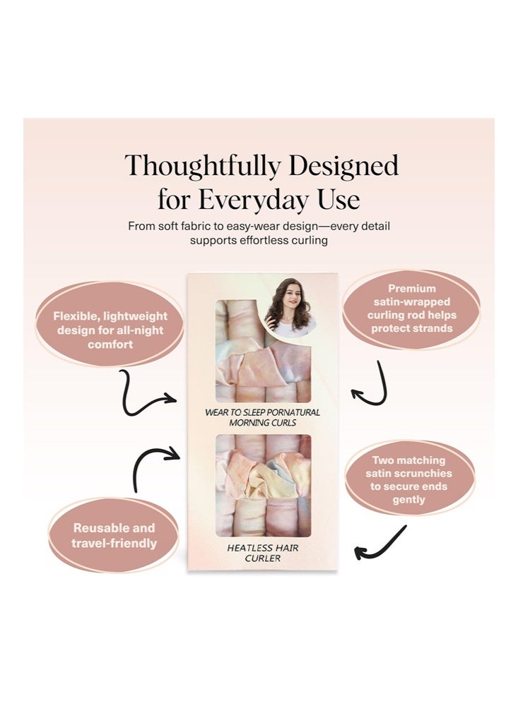 KOEC Heatless Hair Curler-Heatless Curling Set, Rollers for Heatless Curls, Hair Curler No Heat, Heatless Curler, Overnight Curls with Overnight Blowout Rods - Sunset Tie Dye - Image 3