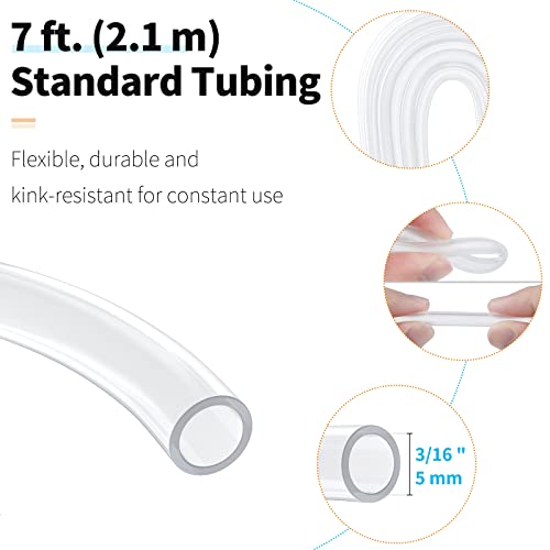 Pawfly 7 Feet Airline Tubing Standard Aquarium Air Pump Accessories with Air Stones, Check Valves, Suction Cups and Connectors - Image 2