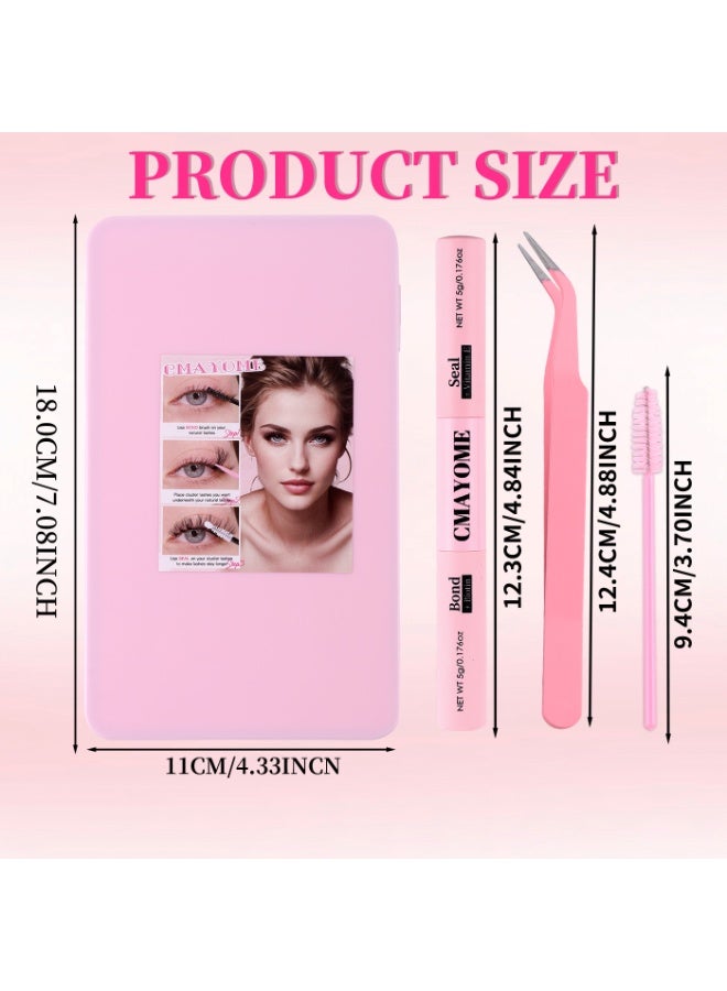 CMAYOME 480 pcs False Eyelash With Glue Kit, 6-Style Large Capacity DIY Individual Lash Extension Collection, 8-16 mm False Lash Cluster Set Including Lash Brush, Tweezers And Lash Bond and Seal, Suitable For Beginners. - Image 5