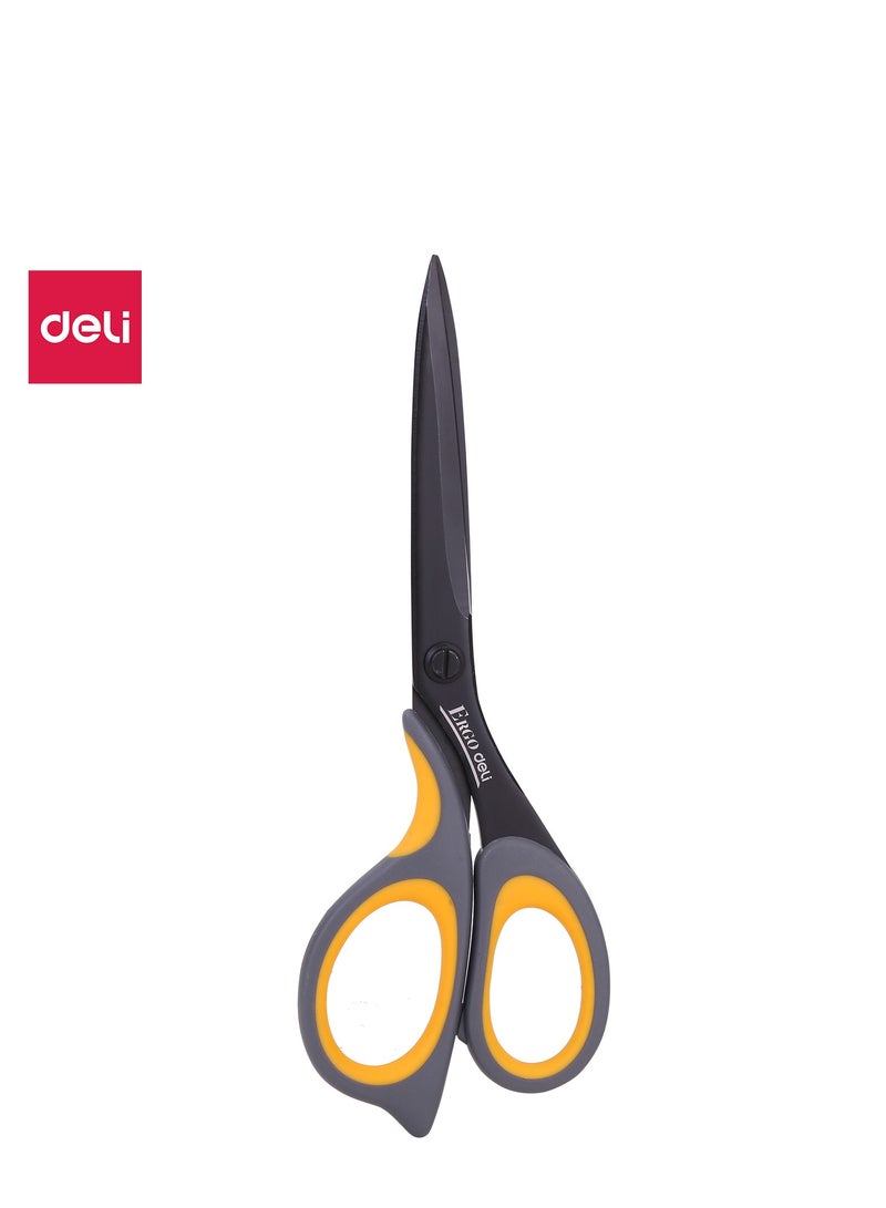 Deli E77757 Scissors 鈥?210mm, Grey, Stainless Steel Blade, Ergonomic Handle, Super Soft Grip for Comfortable Use - Image 1