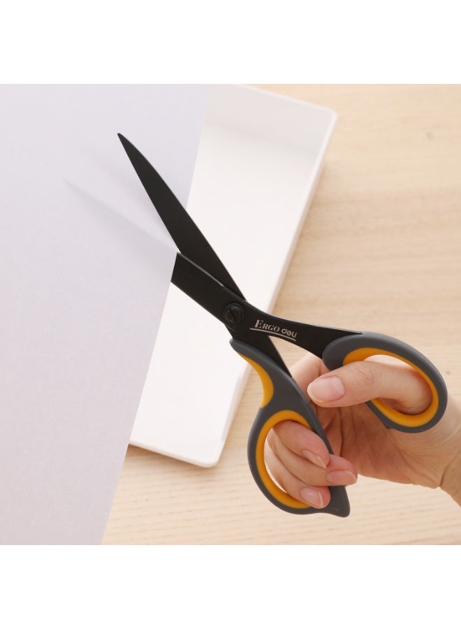 Deli E77757 Scissors 鈥?210mm, Grey, Stainless Steel Blade, Ergonomic Handle, Super Soft Grip for Comfortable Use - Image 2