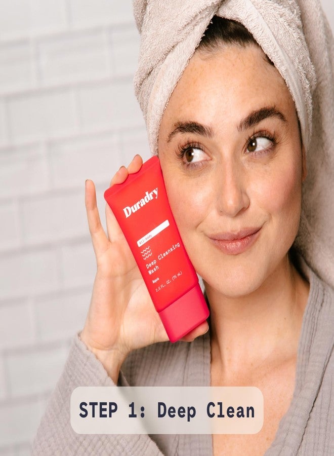 duradry نظام دورادراي 3 خطوات لمكافحة التعرق المفرط تحت الإبط، والرائحة و فرط التعرق، يمنع التعرق. يتضمن عصا مضادة للتعرق، جل للتحكم في التعرق وغسول للجسم.- سماء صافية (كمثرى مقرمشة + فانيليا) - Image 3