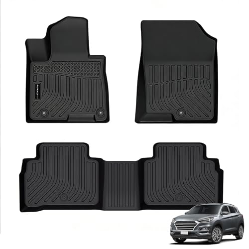 Auxko All Weather Floor Mats for 2026 2025 2024-2022 Hyundai Tucson Gasoline TPE Liners Set Tucson Accessories All Season Guard Odorless Anti-Slip Floor Mats for 1st & 2nd Row - Image 1