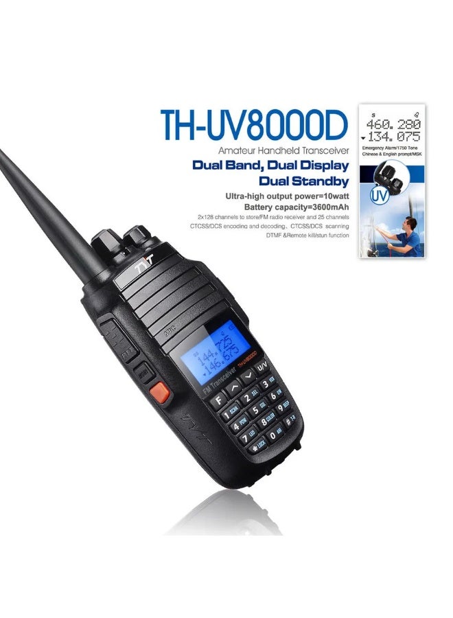 TYT جهاز إرسال واستقبال FM جديد TYT TH-UV8000D 136-174/400-520MHz 10W - نطاق 16 كيلوهرتز - Image 4