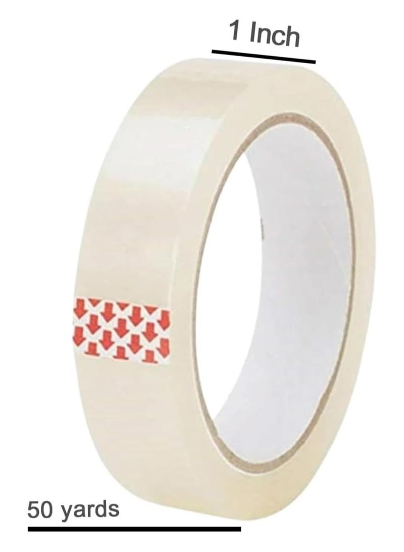 MARKQ [Pack of 72] Clear Packing Tape - 1 inches x 50 yards Strong Heavy Duty Packaging Tape for Sealing Parcel Boxes, Moving Boxes Houses, Large Postal Bags, Office Supplies  - Image 3