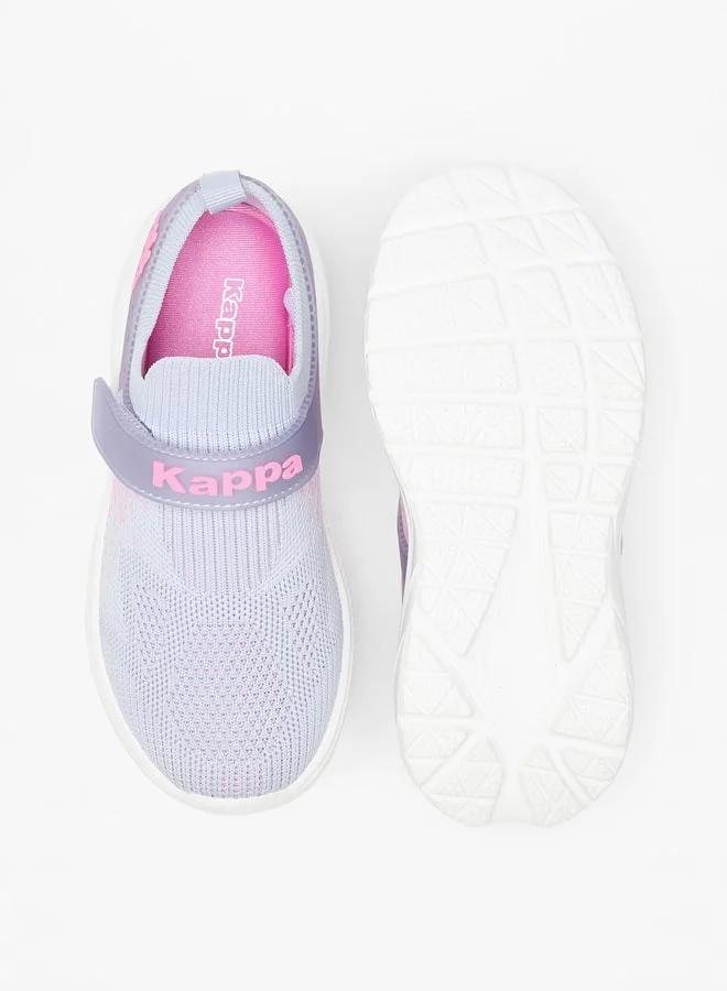 Kappa Girls' Mesh Textured Slip-On Walking Shoes with Hook and Loop Closure