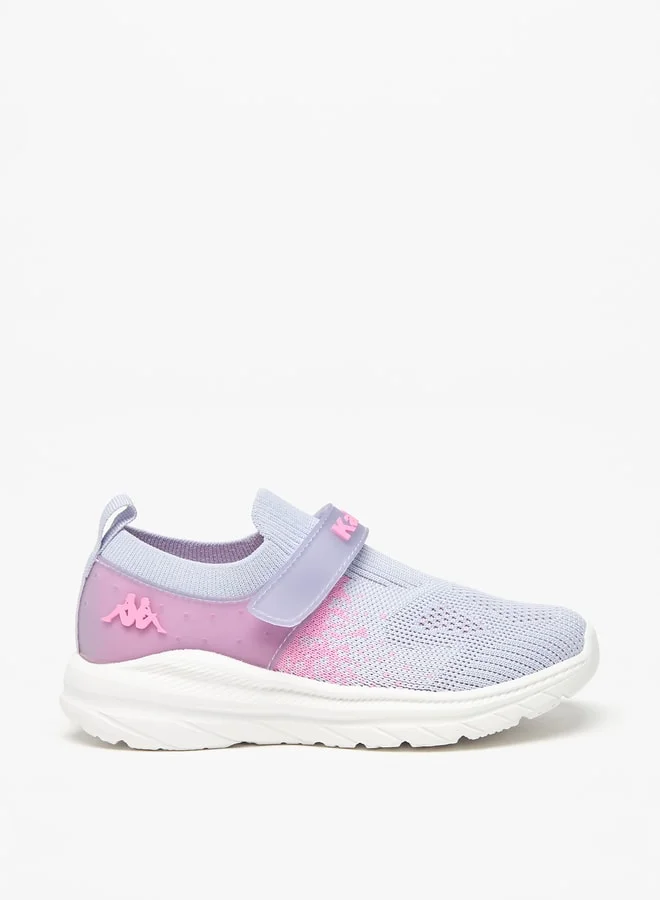 Kappa Girls' Mesh Textured Slip-On Walking Shoes with Hook and Loop Closure