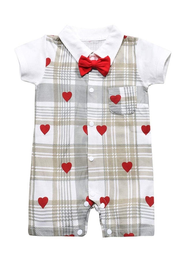 bilison Baby Boy Valentines Day Outfit Gentleman Bowtie Tuxedo Suit One Piece Romper Jumpsuit Overall Clothes Set - Image 1