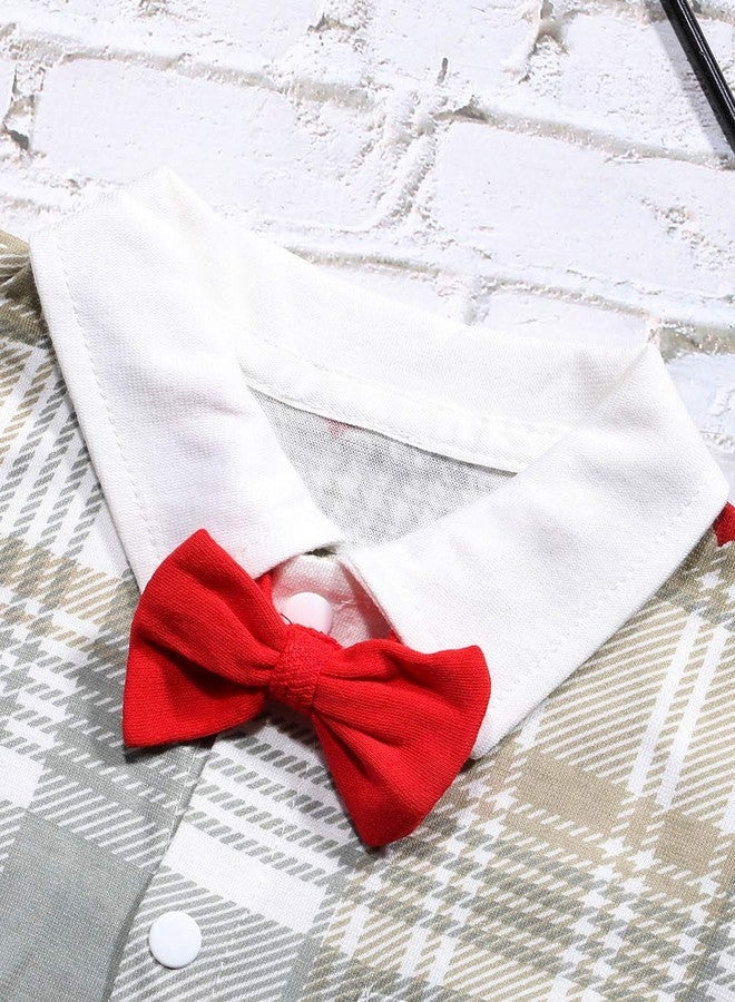 bilison Baby Boy Valentines Day Outfit Gentleman Bowtie Tuxedo Suit One Piece Romper Jumpsuit Overall Clothes Set - Image 3