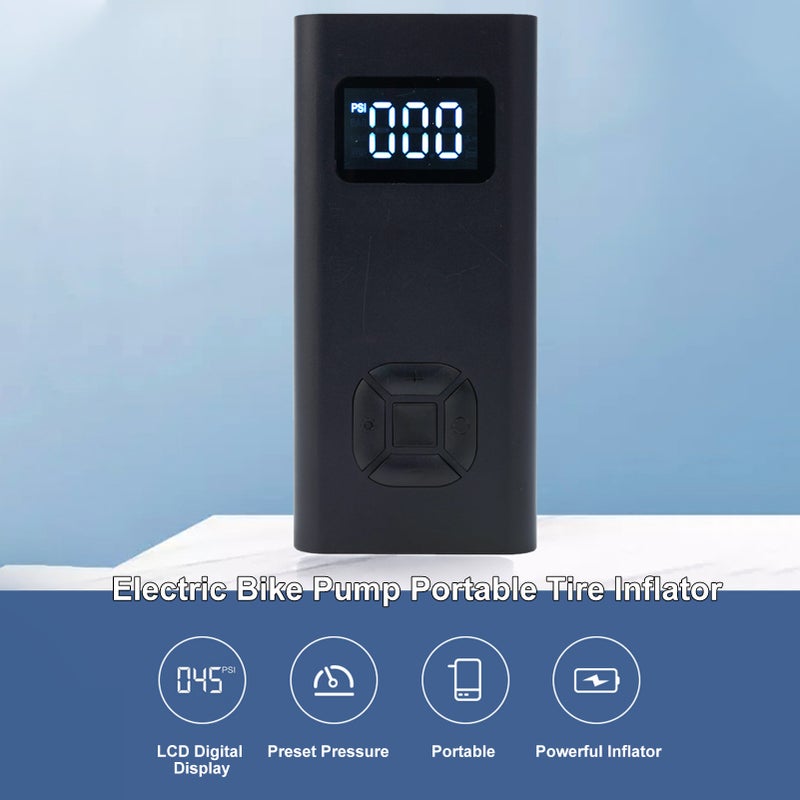 Tire Inflator Portable Air Compressor Digital Pressure Gauge with LEDs Light USB Rechargeable 150PSI Electric Air Pump for Car Bike Motorcycle Balls - Image 5