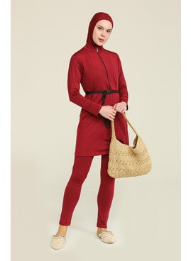 Modest Swimsuit 22661-03 Claret Red